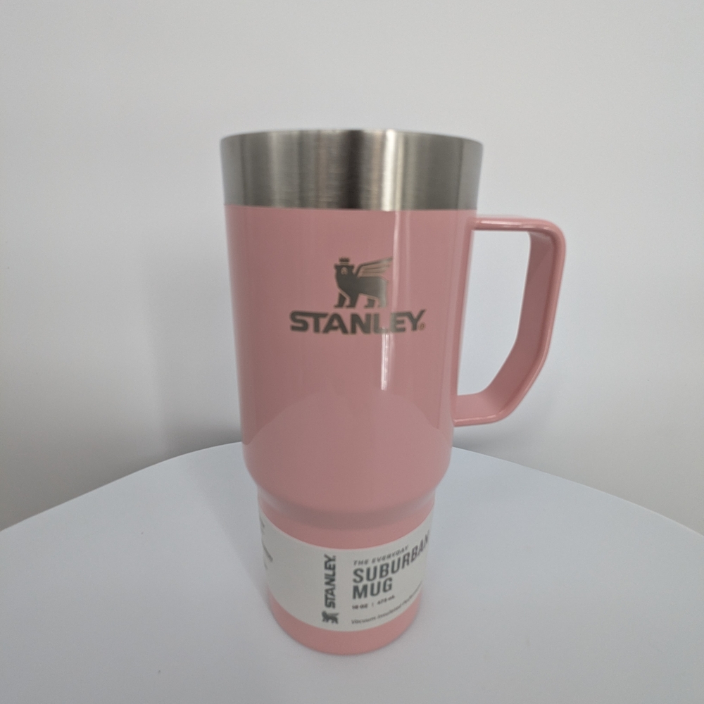 new STANLEY The Everyday Suburban Mug 16 OZ hot cold cup peach rose gloss pink